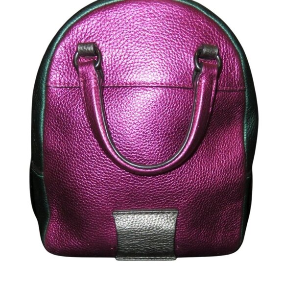 COACH 2018 Andi Metallic Hologram Quad Colorblock Pebbled Leather Backpack 49122 - Picture 2 of 12